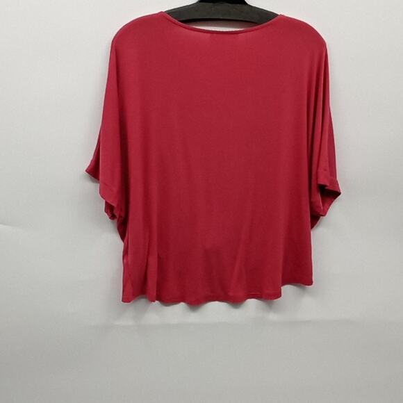 Built By Dreamers Women's Pink Short Sleeve Twist Tie Front Tee Size Small - Picture 5 of 13